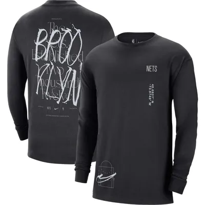 Brooklyn Nets Nike Courtside Established City Max90 Long Sleeve T-Shirt - Black