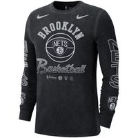 Men's Nike Black Brooklyn Nets Courtside Retro Elevated Long Sleeve T-Shirt