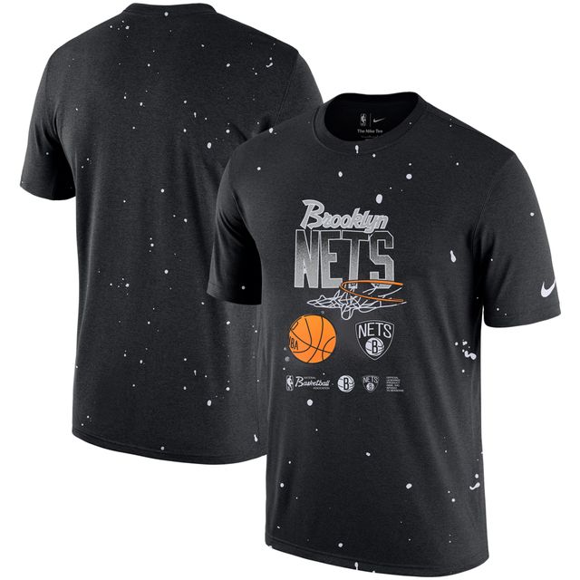 T-shirt Nike Brooklyn Nets Courtside Splatter pour homme noir