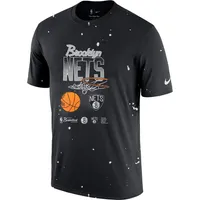 Men's Nike Black Brooklyn Nets Courtside Splatter T-Shirt