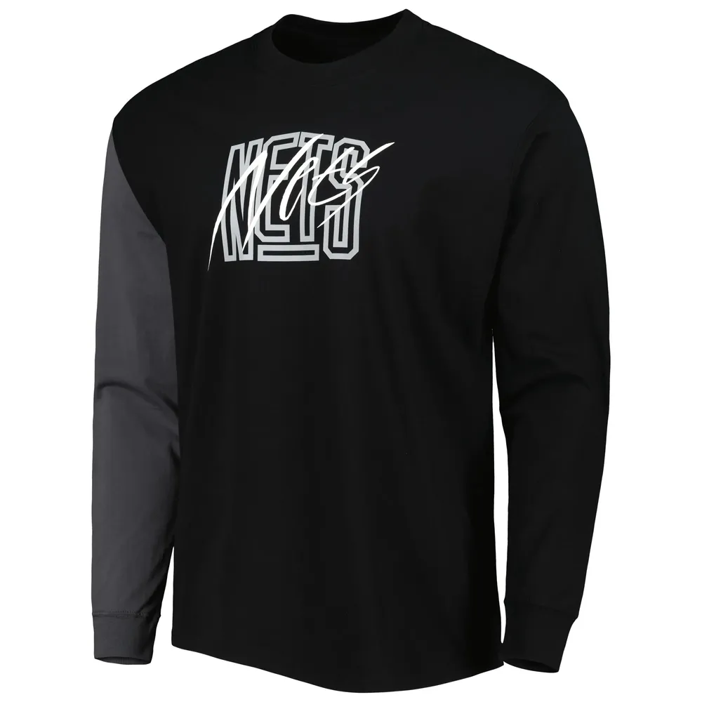 Men's Nike Black Brooklyn Nets Courtside Versus Flight MAX90 Long Sleeve T-Shirt