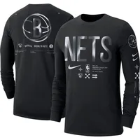 Men's Nike Black Brooklyn Nets Essential Air Traffic Control Long Sleeve T-Shirt