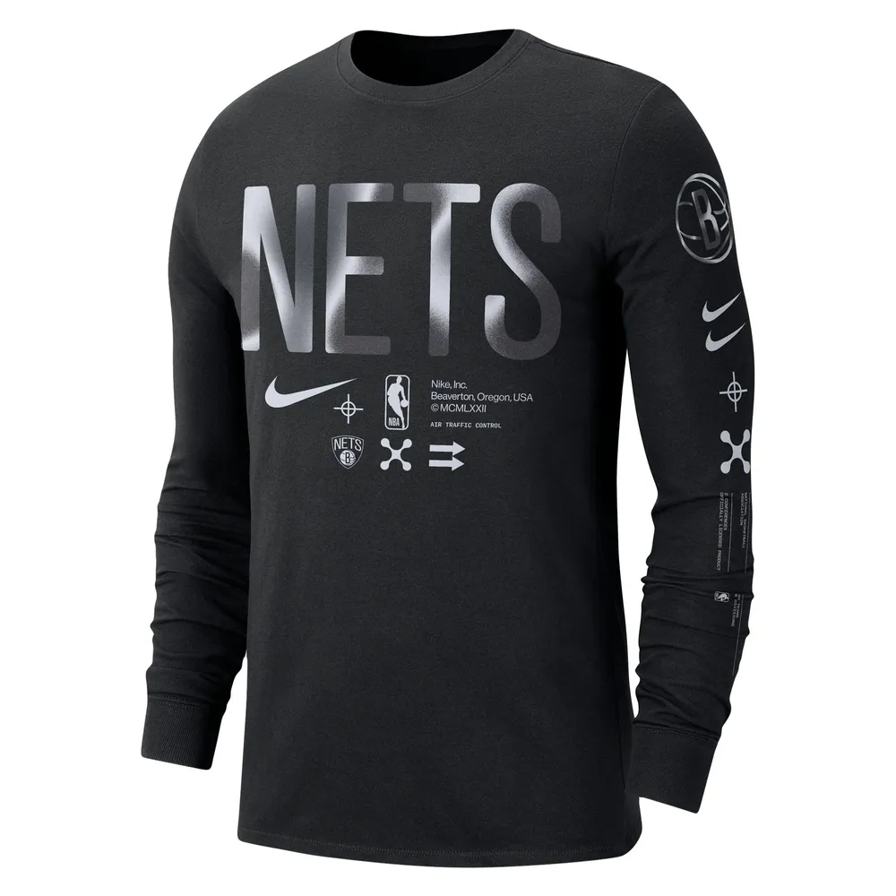 Men's Nike Black Brooklyn Nets Essential Air Traffic Control Long Sleeve T-Shirt