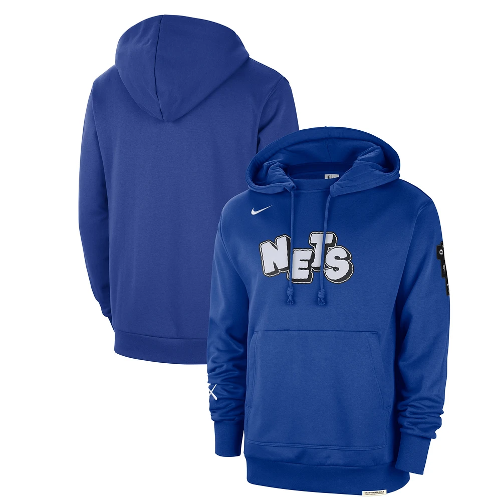 Sweat à capuche Nike bleu Brooklyn Nets 2023/24 City Edition Courtside Standard Issue pour homme