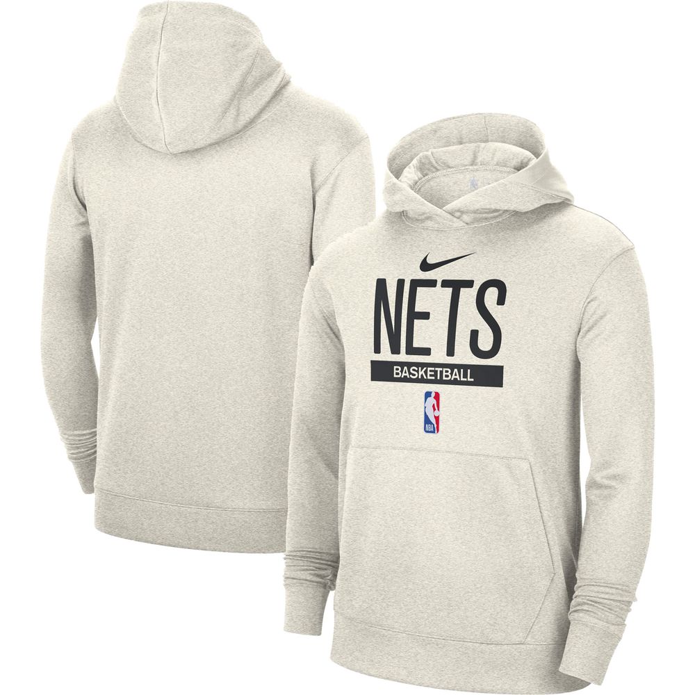 Men's Nike Cream Brooklyn Nets 2022/23 Spotlight On-Court Practice Performance Pullover Hoodie