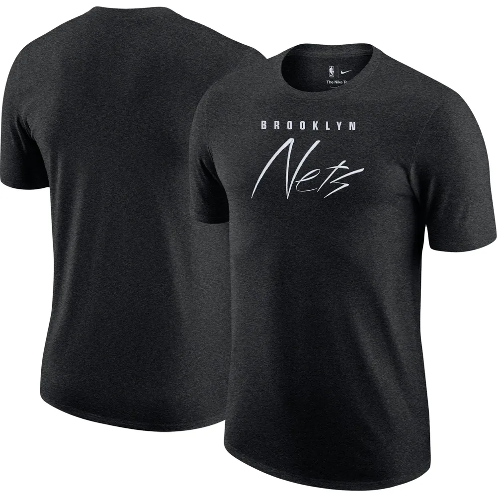 T-shirt Nike Brooklyn Nets Courtside Versus Flight Max90 pour homme, noir chiné