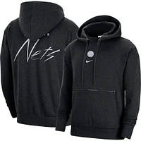 Men's Nike Heather Black Brooklyn Nets Courtside Versus Flight Pullover Hoodie