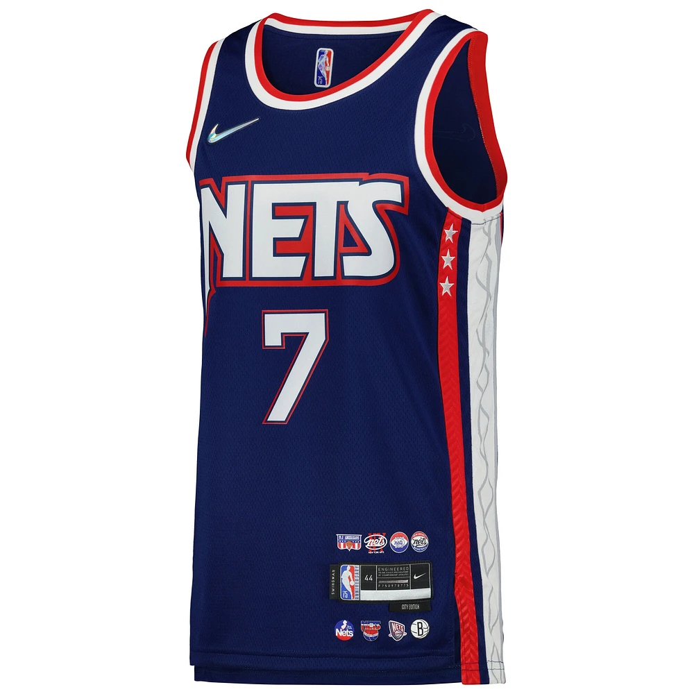 Maillot Nike Kevin Durant pour homme, bleu, Brooklyn Nets, Swingman, joueur - City Edition