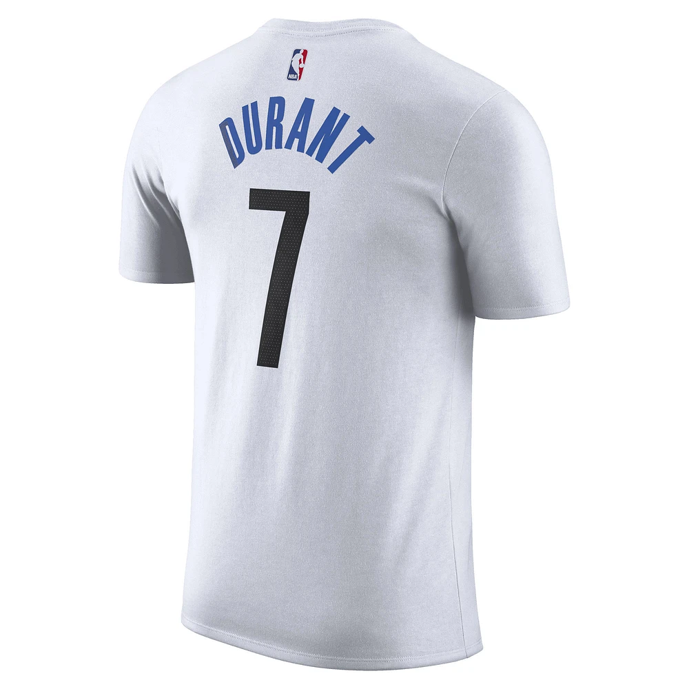 Men's Nike Kevin Durant White Brooklyn Nets 2022/23 City Edition Name & Number T-Shirt