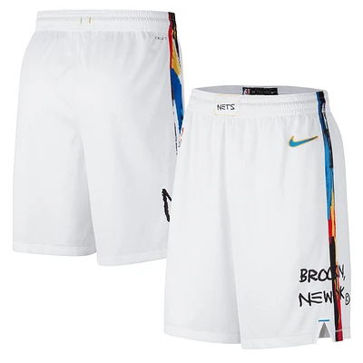 Men's Nike White Brooklyn Nets 2022/23 City Edition Swingman Shorts