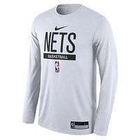 T-shirt à manches longues Nike Brooklyn Nets 2022/23 Legend On-Court Practice Performance pour homme - Blanc