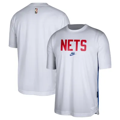 Brooklyn Nets Nike Hardwood Classics Pregame Warmup Shooting Performance T-Shirt - White