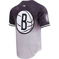 Chemise boutonnée en maille ombrée Brooklyn Nets Pro Standard pour homme, noir/gris