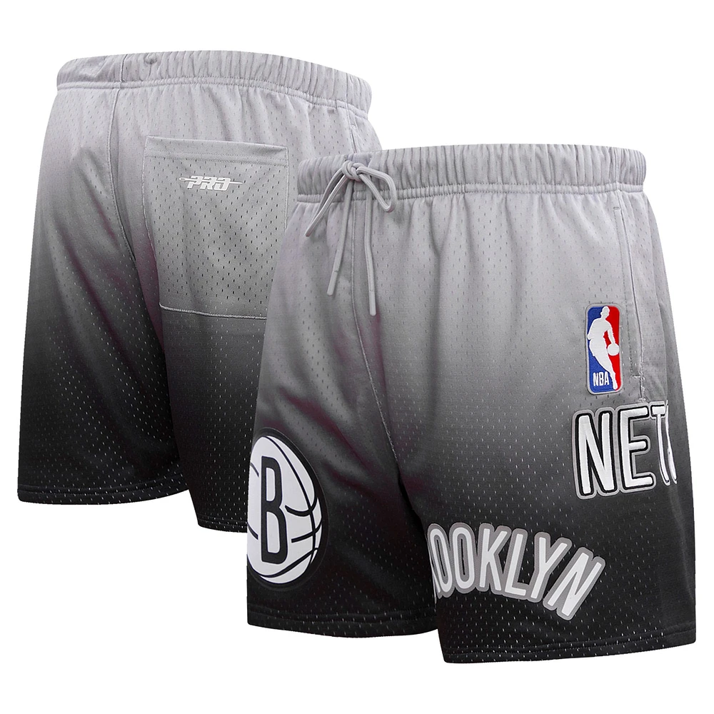 Short Pro Standard Brooklyn Nets Ombre Mesh pour homme, noir/gris