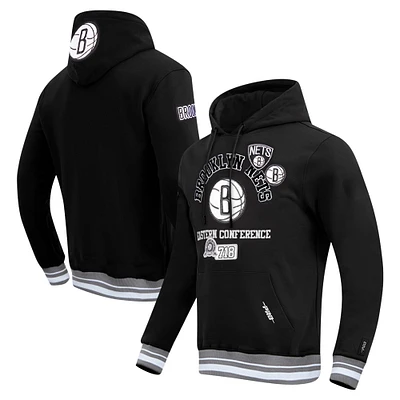 Sweat à capuche noir Pro Standard pour homme avec code régional des Brooklyn Nets