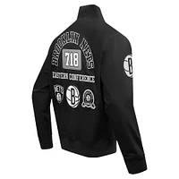 Veste zippée en sergé noir Pro Standard pour homme Brooklyn Nets Area Code