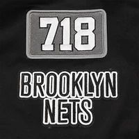 Men's Pro Standard Black Brooklyn Nets Area Code Twill Full-Zip Jacket