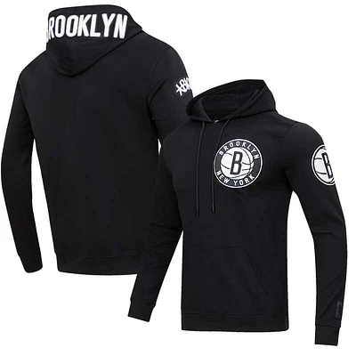 Men's Pro Standard Black Brooklyn Nets Classic Chenille - Pullover Hoodie