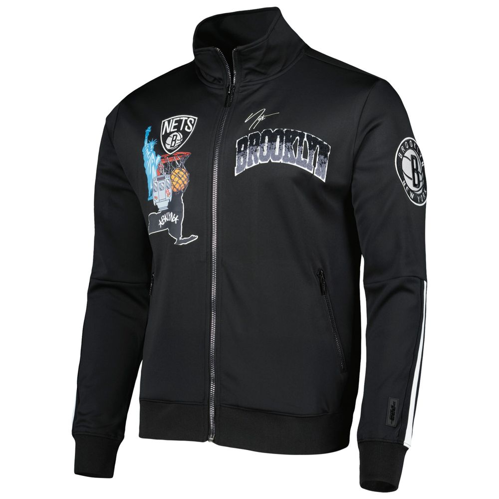 Men's Pro Standard Black Brooklyn Nets Hometown Mock Neck Full-Zip Track Jacket