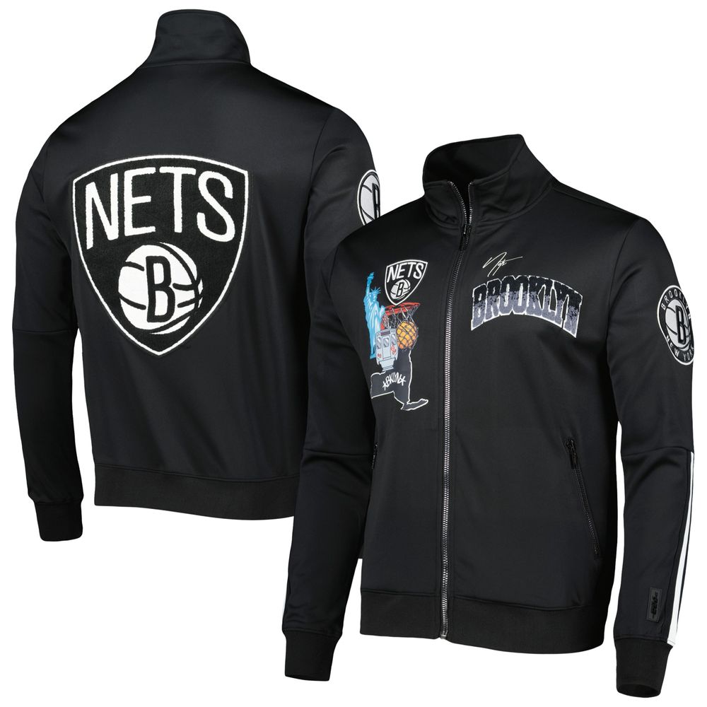 Men's Pro Standard Black Brooklyn Nets Hometown Mock Neck Full-Zip Track Jacket