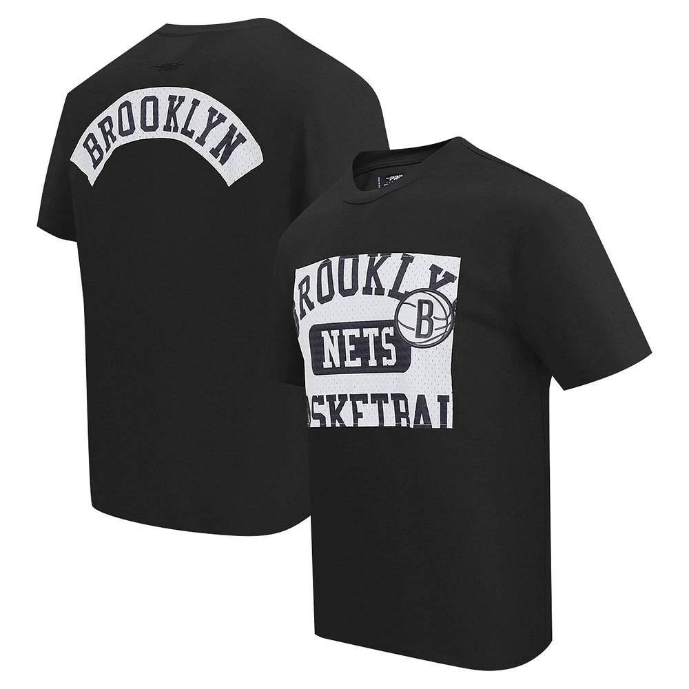 Men's Pro Standard Black Brooklyn Nets Made To Play Drop Shoulder T-Shirt