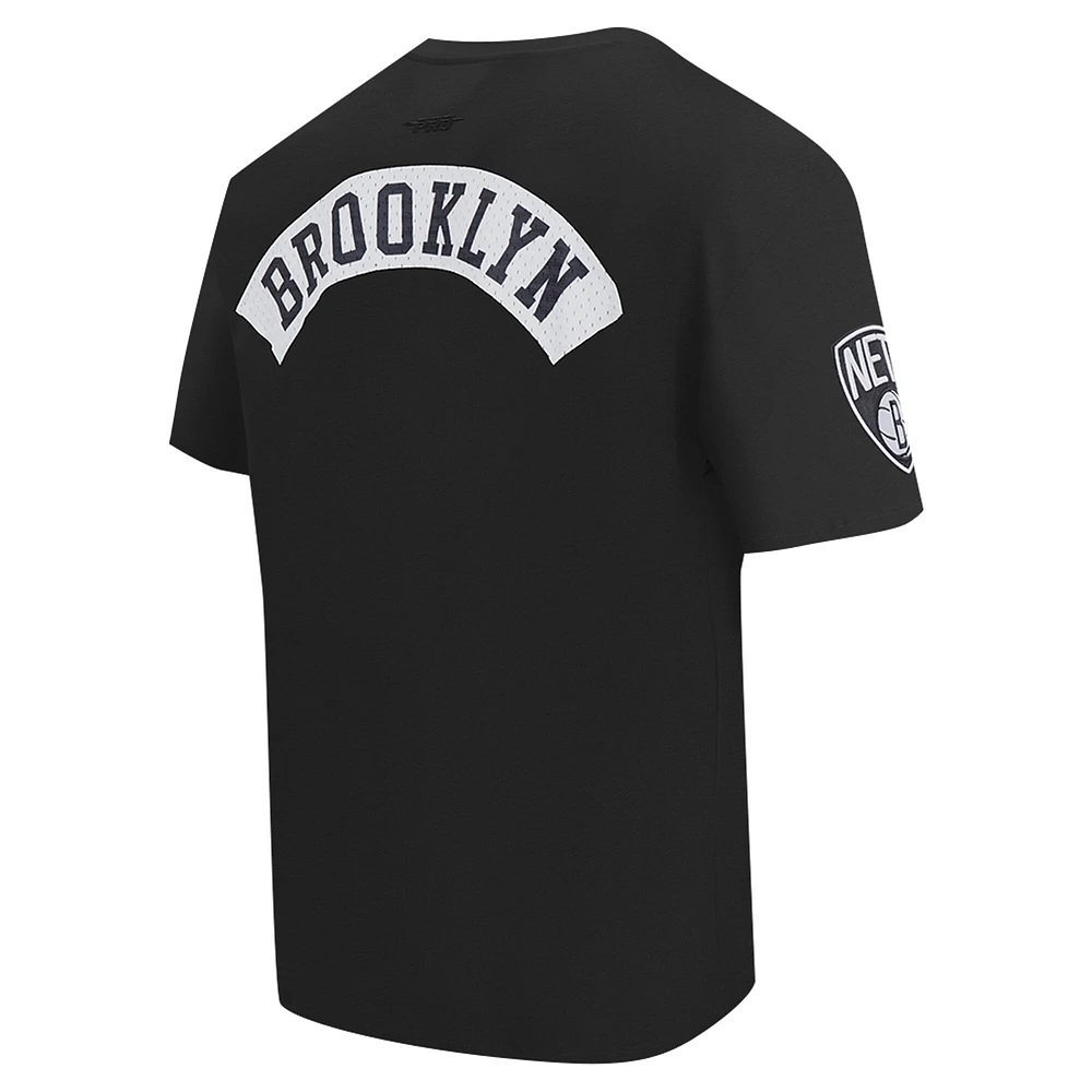 Men's Pro Standard Black Brooklyn Nets Made To Play Drop Shoulder T-Shirt