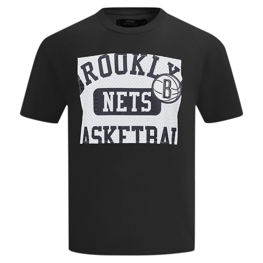 Men's Pro Standard Black Brooklyn Nets Made To Play Drop Shoulder T-Shirt