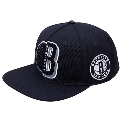 Brooklyn Nets Pro Standard Mashup Logos Snapback Hat - Black
