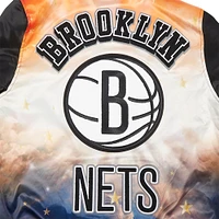 Men's Pro Standard Black Brooklyn Nets Sublimated Satin Full-Snap Jacket