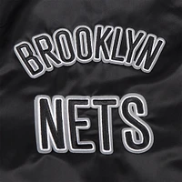 Men's Pro Standard Black Brooklyn Nets Sublimated Satin Full-Snap Jacket