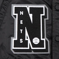 Men's Pro Standard Black Brooklyn Nets Sublimated Satin Full-Snap Jacket