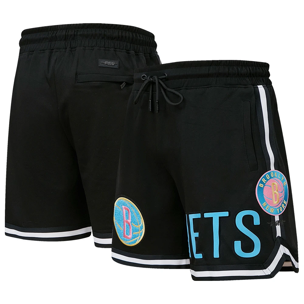 Short néon délavé Brooklyn Nets Pro Standard pour homme noir