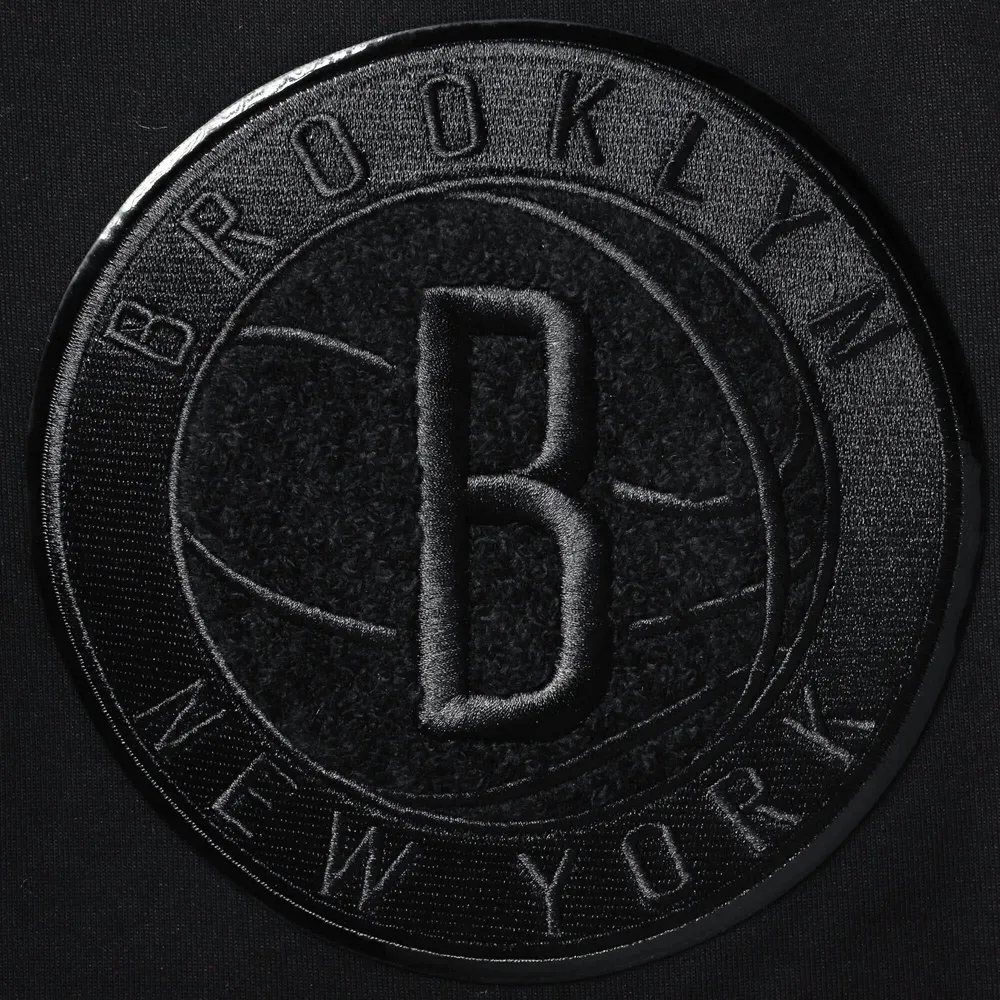 Men's Pro Standard Brooklyn Nets Triple Black Gloss Logo Shorts