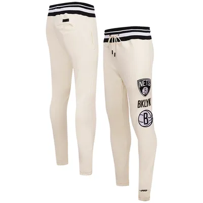 Brooklyn Nets Pro Standard Retro Classic Fleece Sweatpants - Cream