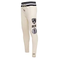 Men's Pro Standard Cream Brooklyn Nets Retro Classic Fleece Sweatpants