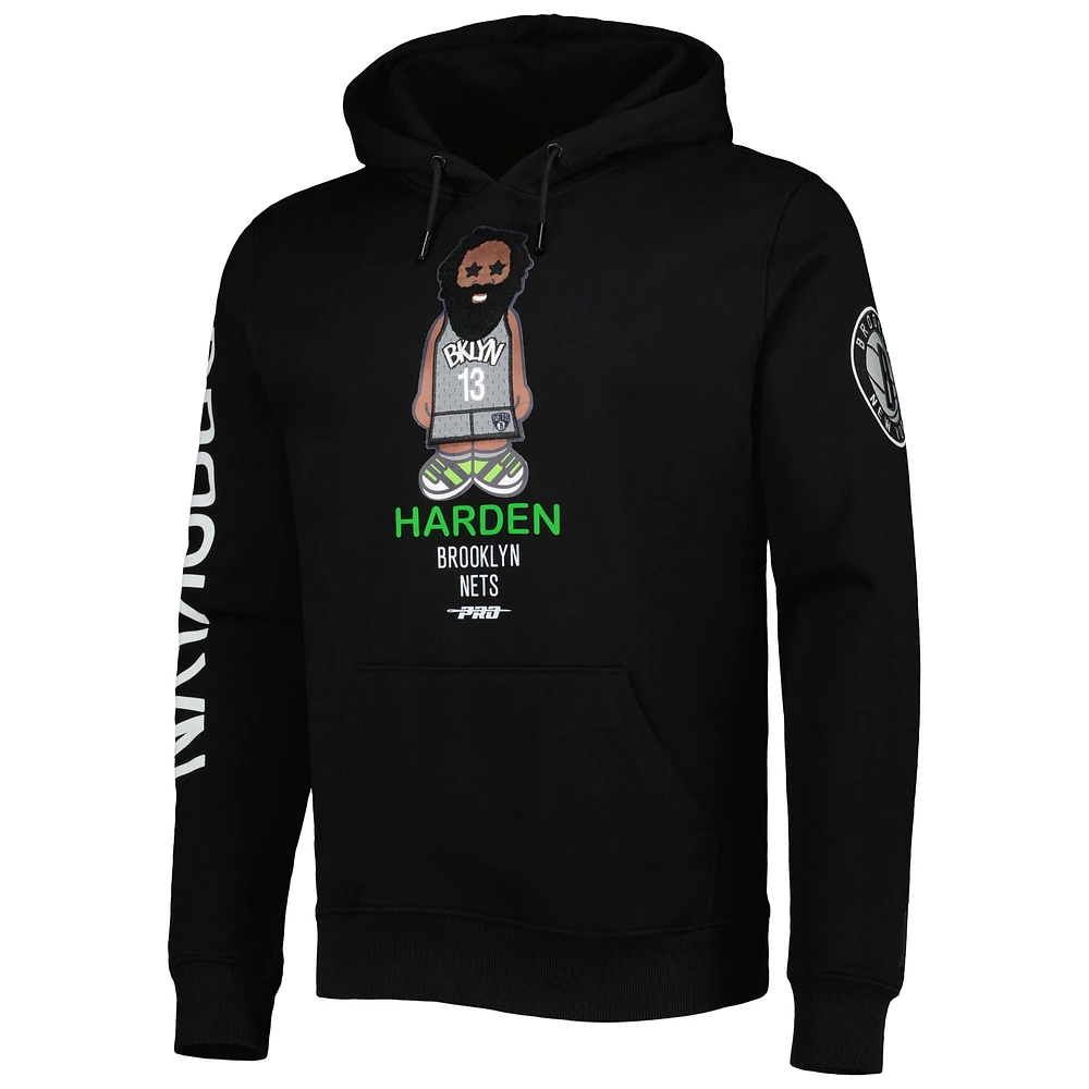 Men's Pro Standard James Harden Black Brooklyn Nets Mini Player Graphic Pullover Hoodie