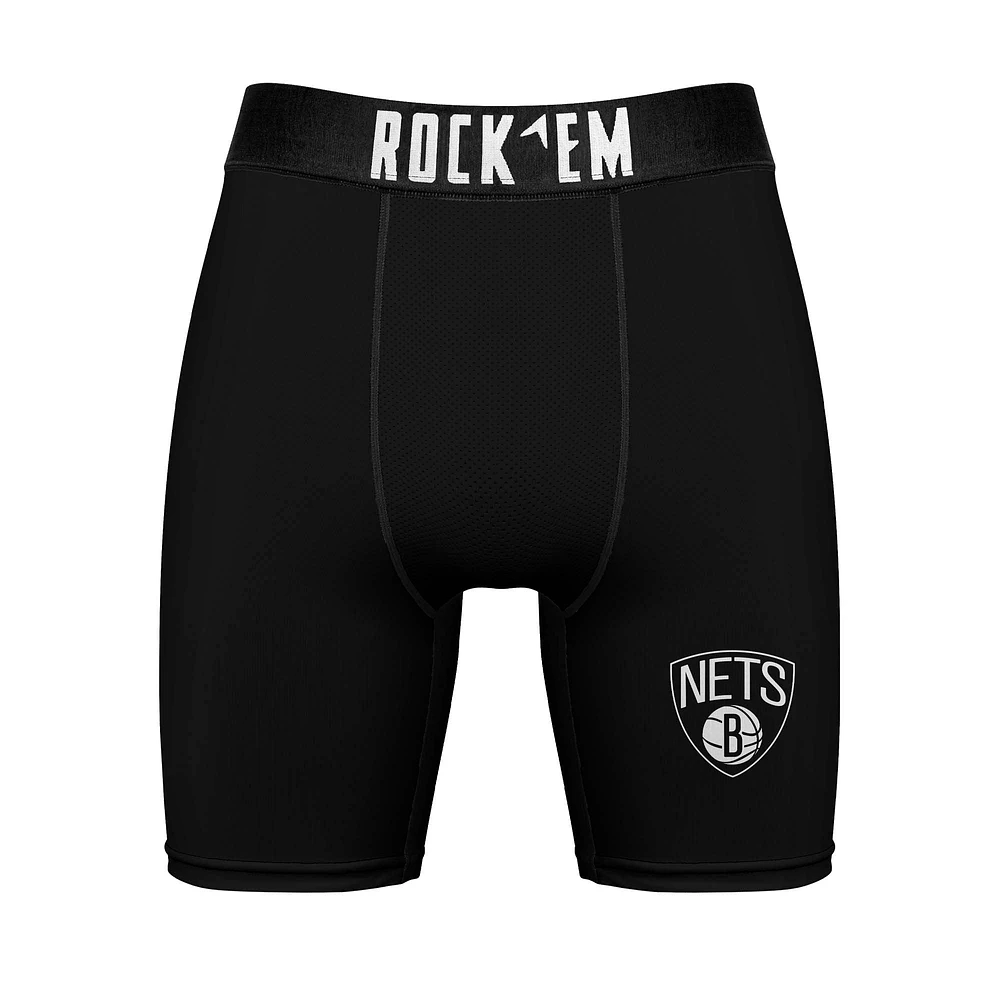 Men's Rock Em Socks Brooklyn Nets Primary Crew & Boxer Briefs Combo Pack