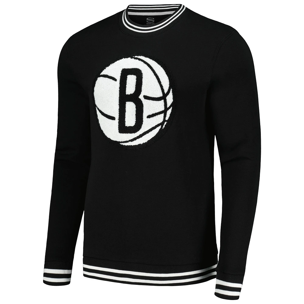 Sweat-shirt noir Stadium Essentials pour hommes Brooklyn Nets Club Level