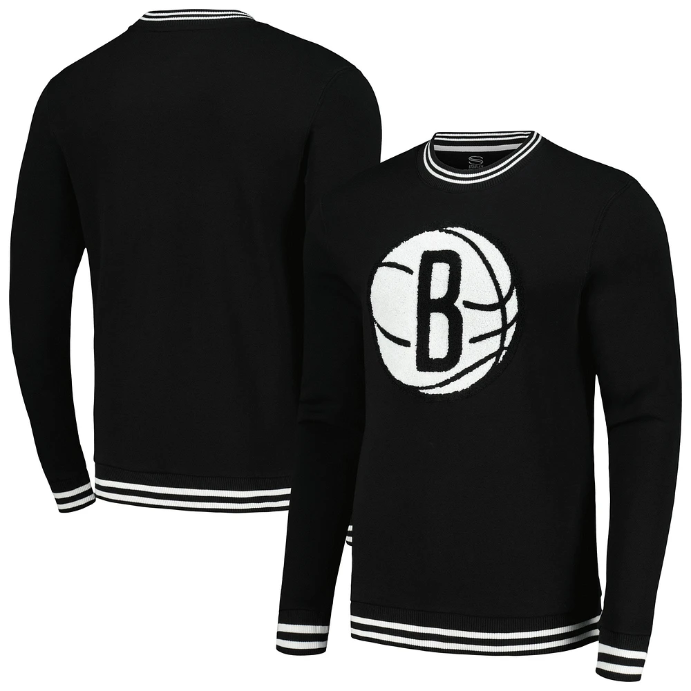 Men's Stadium Essentials Black Brooklyn Nets Club Level Pullover Sweatshirt