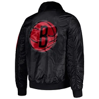 Veste pour homme Starter x Ty Mopkins Black Brooklyn Nets History Month Satin Full-Zip Jacket