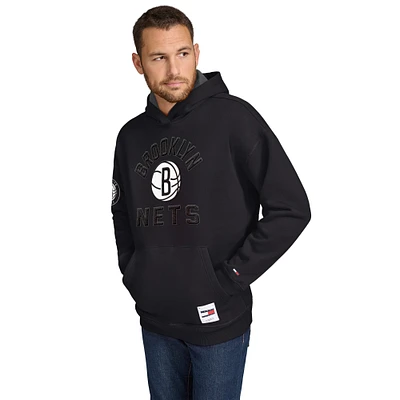 Men's Tommy Jeans Black Brooklyn Nets Sebastian Pullover Hoodie