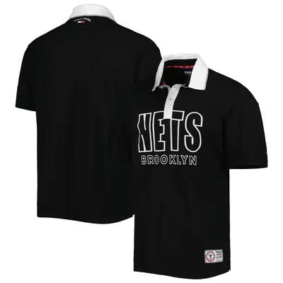 Brooklyn Nets Tommy Jeans Stanley Pique Polo - Black