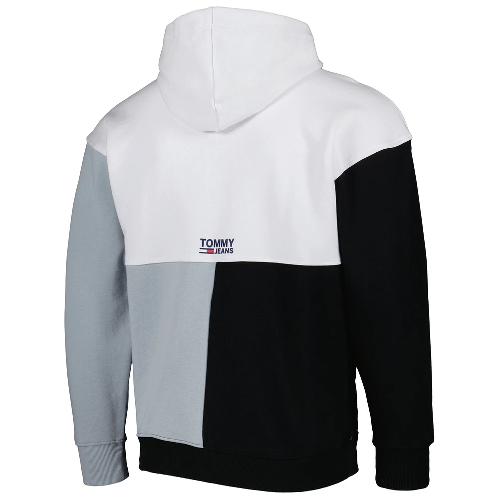 Men's Tommy Jeans White/Black Brooklyn Nets Andrew Split Pullover Hoodie