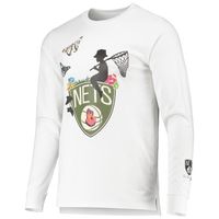 Men's White Brooklyn Nets Sue Tsai Long Sleeve T-Shirt