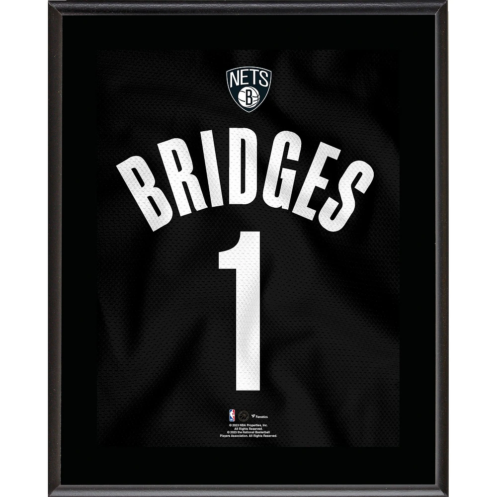 Mikal Bridges Brooklyn Nets 10.5" x 13" Jersey Number Sublimated Player Plaque