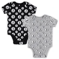 Lot de deux body gris Brooklyn Nets pour nouveau-né et bébé