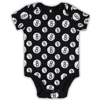 Newborn & Infant Gray Brooklyn Nets Two-Pack Double Up Bodysuit Set