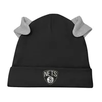 Newborn & Infant White/Black Brooklyn Nets Three-Piece Dream Team Long Sleeve Bodysuit Cuffed Knit Hat Footed Pants Set