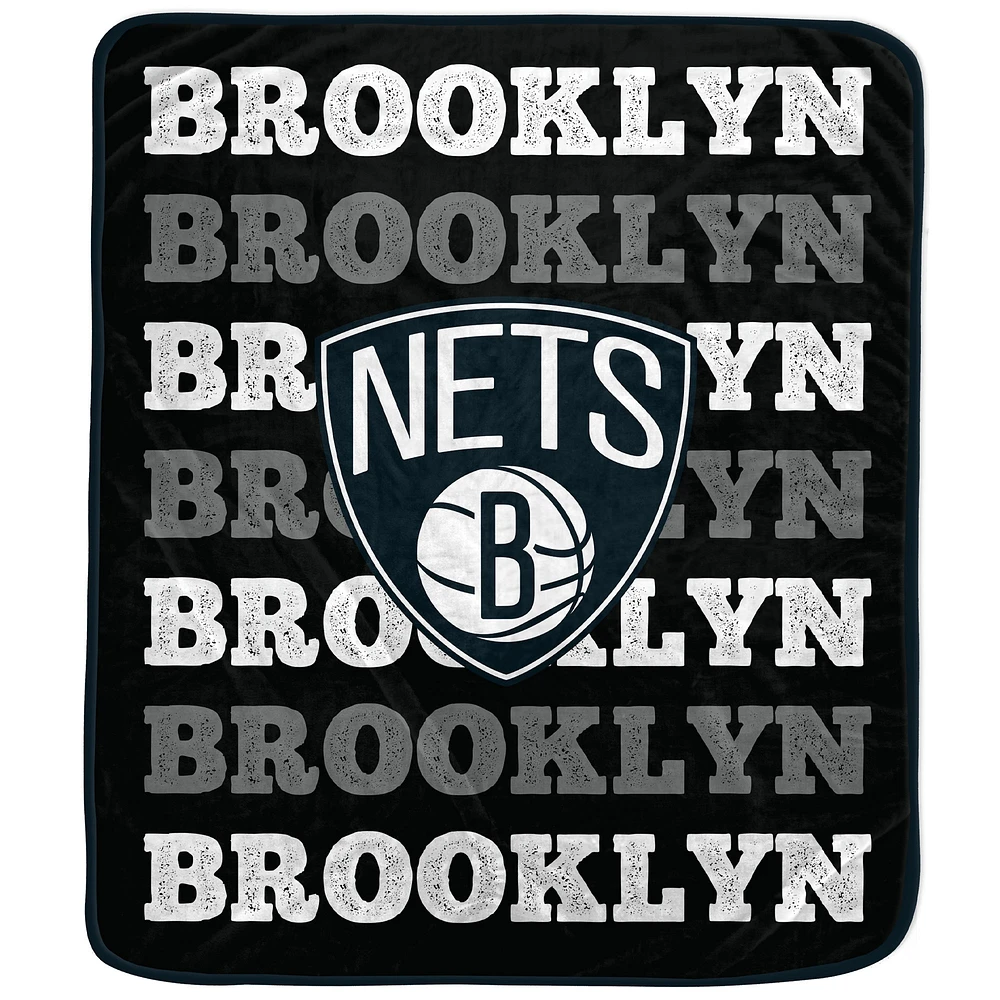 Couverture en peluche avec logo Pegasus Brooklyn Nets 60'' x 70''