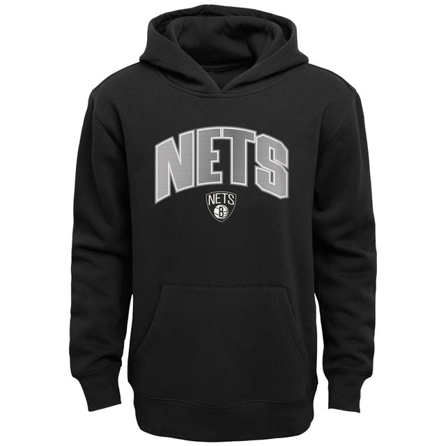 Ensemble sweat à capuche et pantalon Double Up Brooklyn Nets préscolaire noir/gris chiné